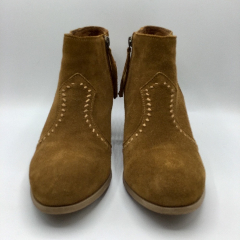 Minnetonka Brown Ankle Booties with Tassel Zipper - Picture 2 of 13